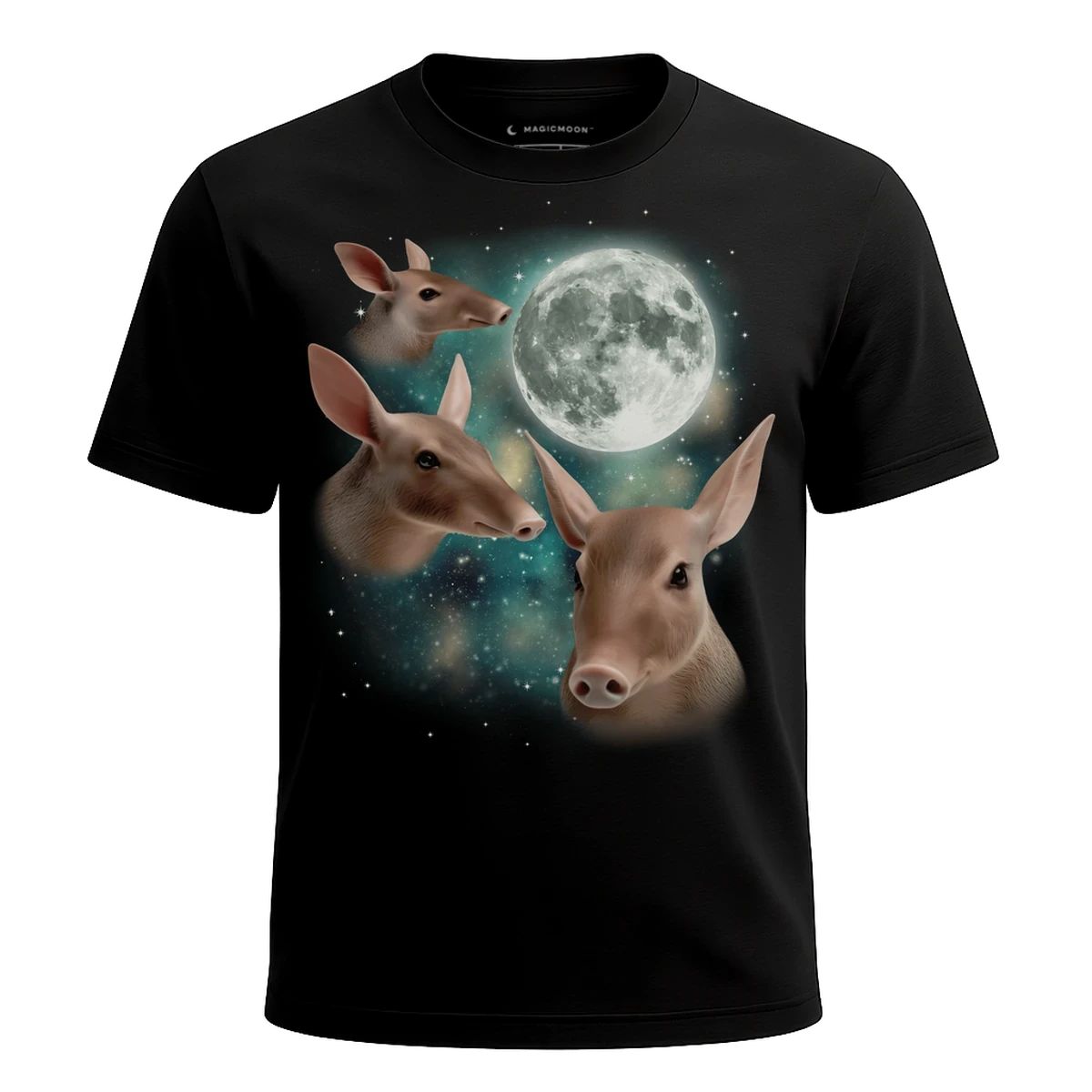 MagicMoon Three Aardvark Moon - Funny Animal Shirt, White Elephant Gift, Novelty T-Shirt