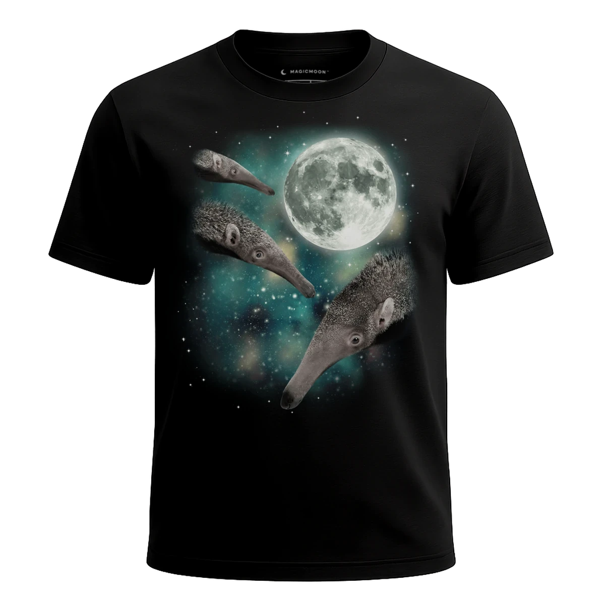 MagicMoon Three Anteater Moon - Funny Animal Shirt, White Elephant Gift, Novelty T-Shirt