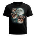MagicMoon Three Australian Shepherd Blue Merle Moon - Funny Animal Shirt, White Elephant Gift, Novelty T-Shirt