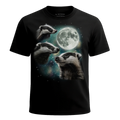 MagicMoon Three Badger Moon - Funny Animal Shirt, White Elephant Gift, Novelty T-Shirt