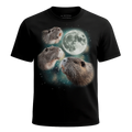 MagicMoon Three Beavers Moon - Funny Animal Shirt, White Elephant Gift, Novelty T-Shirt