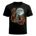 MagicMoon Three Bloodhound Moon - Funny Animal Shirt, White Elephant Gift, Novelty T-Shirt