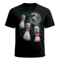 MagicMoon Three Bowling Pin Moon - Funny Novelty Shirt, White Elephant Gift, Novelty T-Shirt