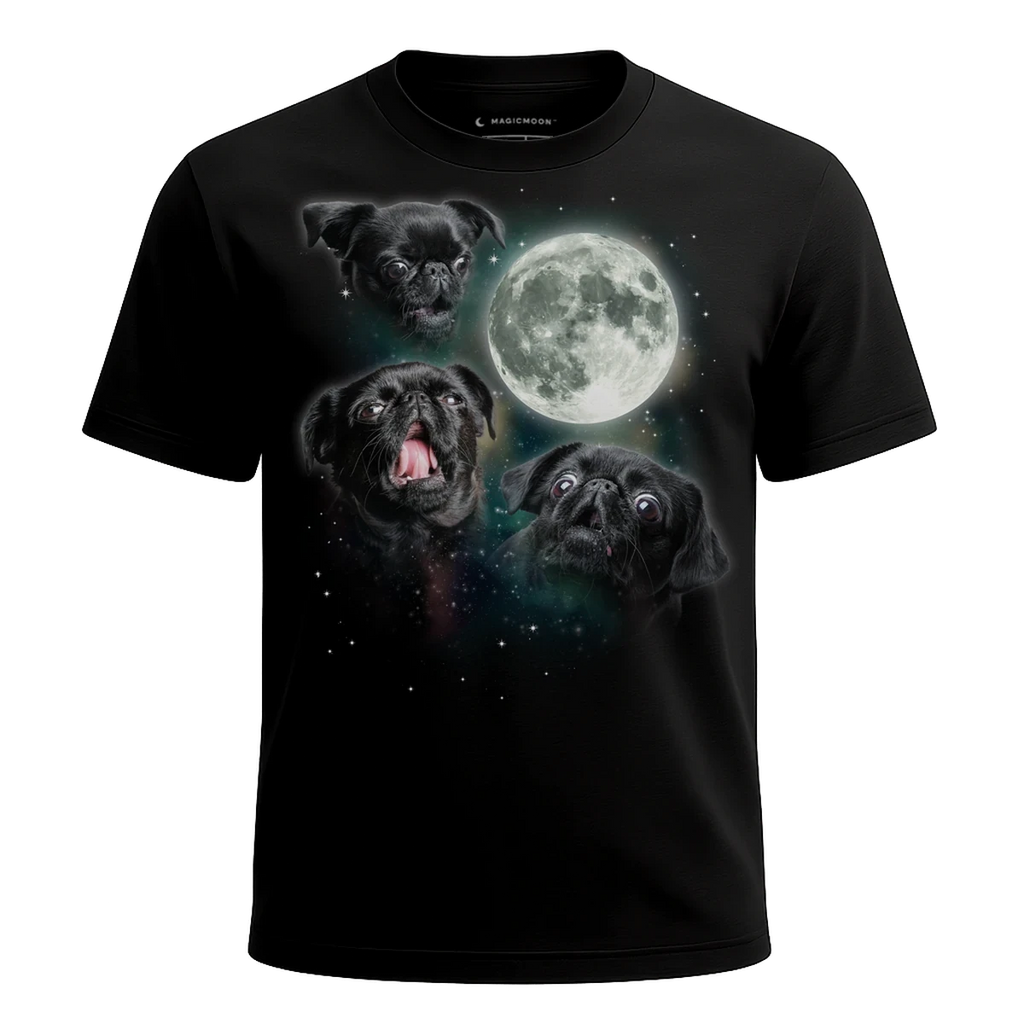 MagicMoon Three Brabancon Moon - Funny Animal Shirt, White Elephant Gift, Novelty T-Shirt