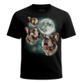 MagicMoon Three Bulldog Moon - Funny Animal Shirt, White Elephant Gift, Novelty T-Shirt