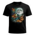 MagicMoon Three Butterfly Moon - Funny Animal Shirt, White Elephant Gift, Novelty T-Shirt