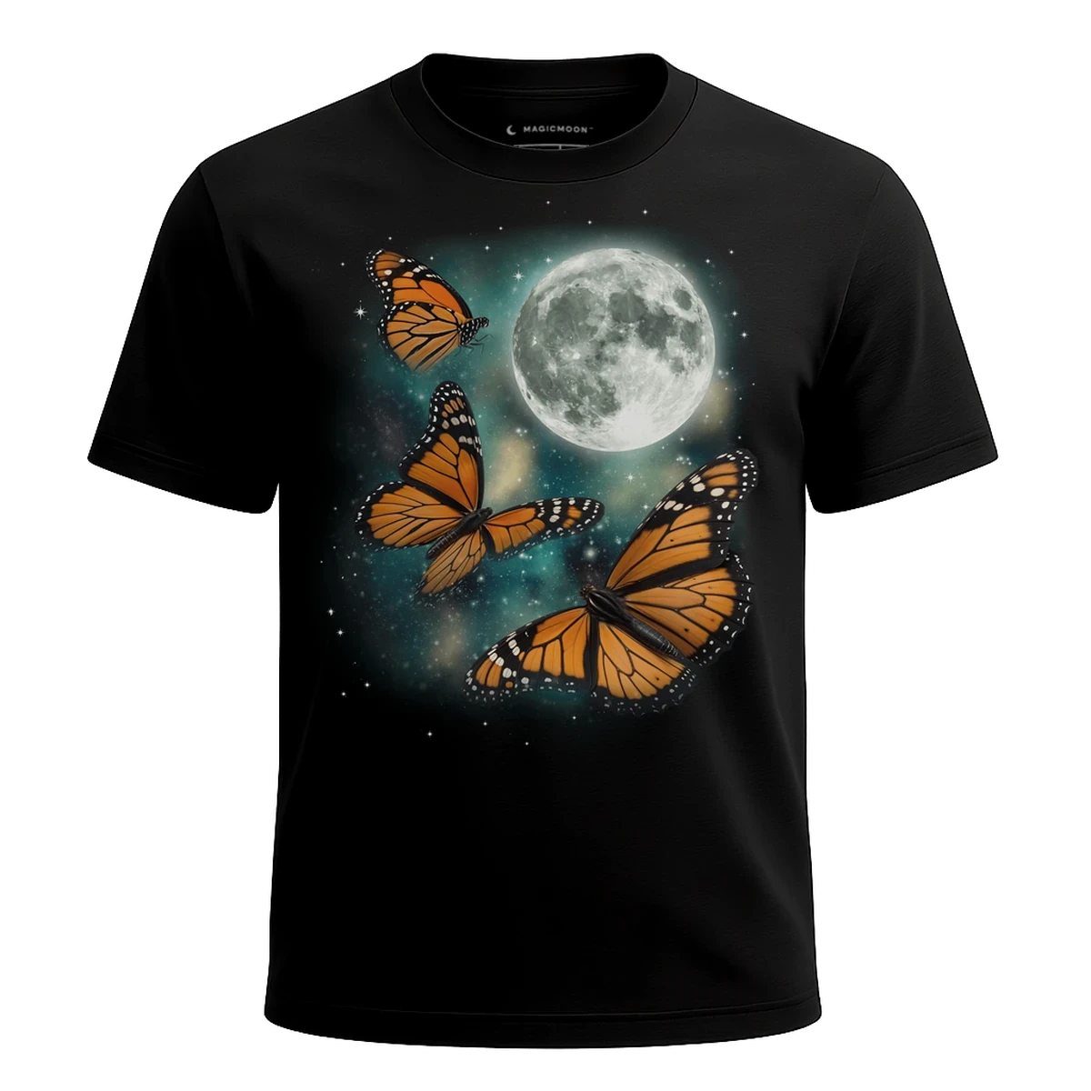 MagicMoon Three Butterfly Moon - Funny Animal Shirt, White Elephant Gift, Novelty T-Shirt