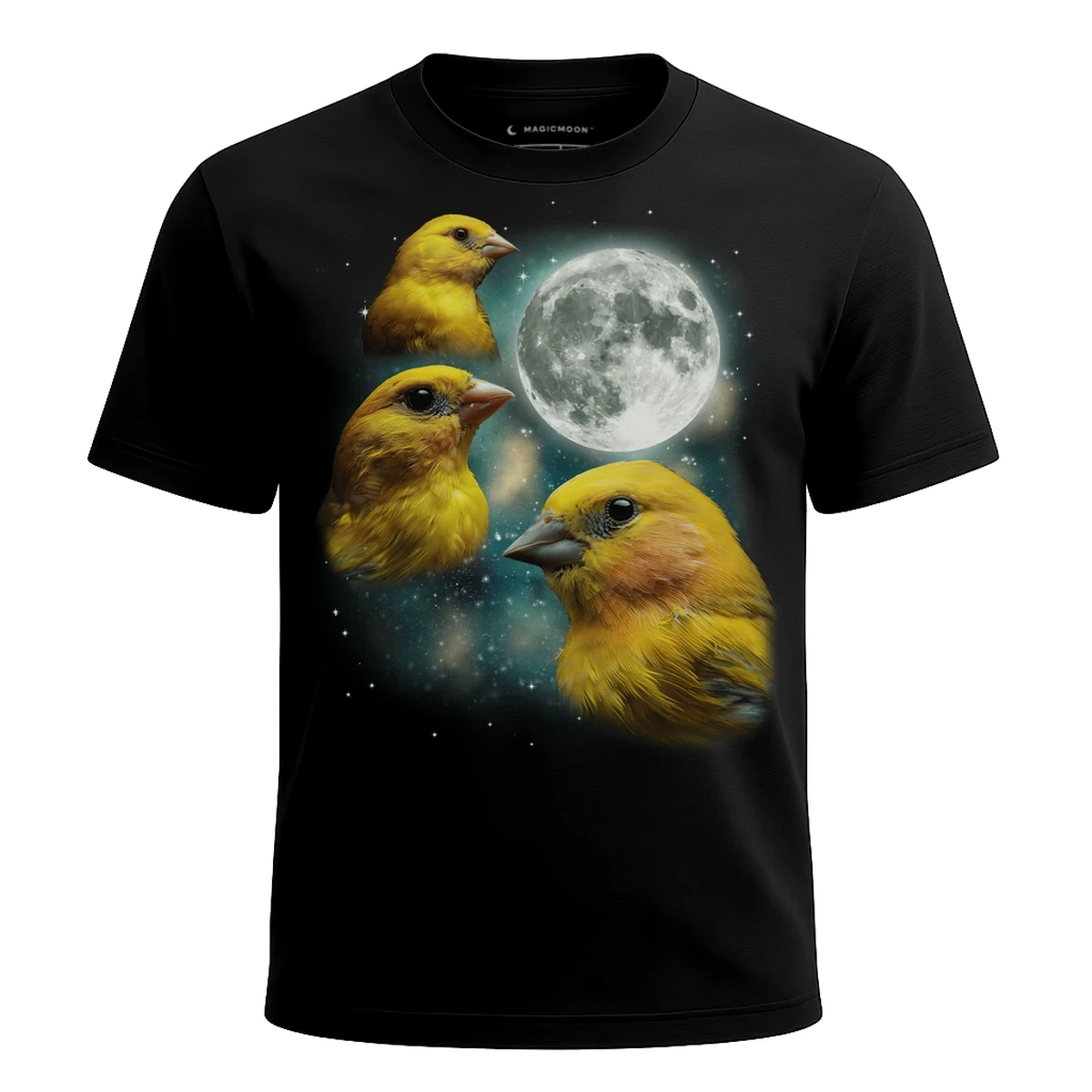 MagicMoon Three Canary Moon - Funny Animal Shirt, White Elephant Gift, Novelty T-Shirt
