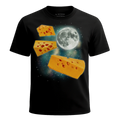MagicMoon Three Cheese Moon - Funny Food Shirt, White Elephant Gift, Novelty T-Shirt