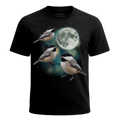 MagicMoon Three Chickadee Moon - Funny Animal Shirt, White Elephant Gift, Novelty T-Shirt