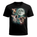 MagicMoon Three Chihuahua 2 Moon - Funny Animal Shirt, White Elephant Gift, Novelty T-Shirt