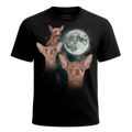 MagicMoon Three Chihuahua Moon - Funny Animal Shirt, White Elephant Gift, Novelty T-Shirt