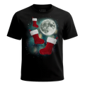 MagicMoon Three Christmas Stocking Moon - Christmas Gift Shirt, White Elephant Gift, Novelty T-Shirt