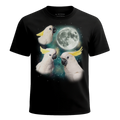MagicMoon Three Cockatoo Moon - Funny Animal Shirt, White Elephant Gift, Novelty T-Shirt