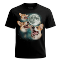MagicMoon Three Corgi Moon - Funny Animal Shirt, White Elephant Gift, Novelty T-Shirt