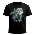 MagicMoon Three Crane Moon - Funny Animal Shirt, White Elephant Gift, Novelty T-Shirt