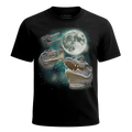 MagicMoon Three Crocodile Moon - Funny Animal Shirt, White Elephant Gift, Novelty T-Shirt