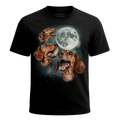 MagicMoon Three Dachshund Moon - Funny Animal Shirt, White Elephant Gift, Novelty T-Shirt