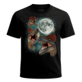 MagicMoon Three Dilophosaurus Moon - Funny Novelty Shirt, White Elephant Gift, Novelty T-Shirt