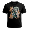 MagicMoon Three Dingo Moon - Funny Animal Shirt, White Elephant Gift, Novelty T-Shirt