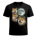 MagicMoon Three Doge Moon - Funny Animal Shirt, White Elephant Gift, Novelty T-Shirt