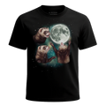MagicMoon Three Ferret Moon - Funny Animal Shirt, White Elephant Gift, Novelty T-Shirt