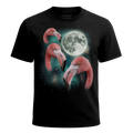 MagicMoon Three Flamingo Moon - Funny Animal Shirt, White Elephant Gift, Novelty T-Shirt