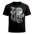 MagicMoon Three French Bulldog White Moon - Funny Animal Shirt, White Elephant Gift, Novelty T-Shirt