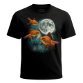 MagicMoon Three Goldfish Moon - Funny Animal Shirt, White Elephant Gift, Novelty T-Shirt