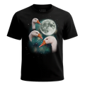 MagicMoon Three Goose Moon - Funny Animal Shirt, White Elephant Gift, Novelty T-Shirt