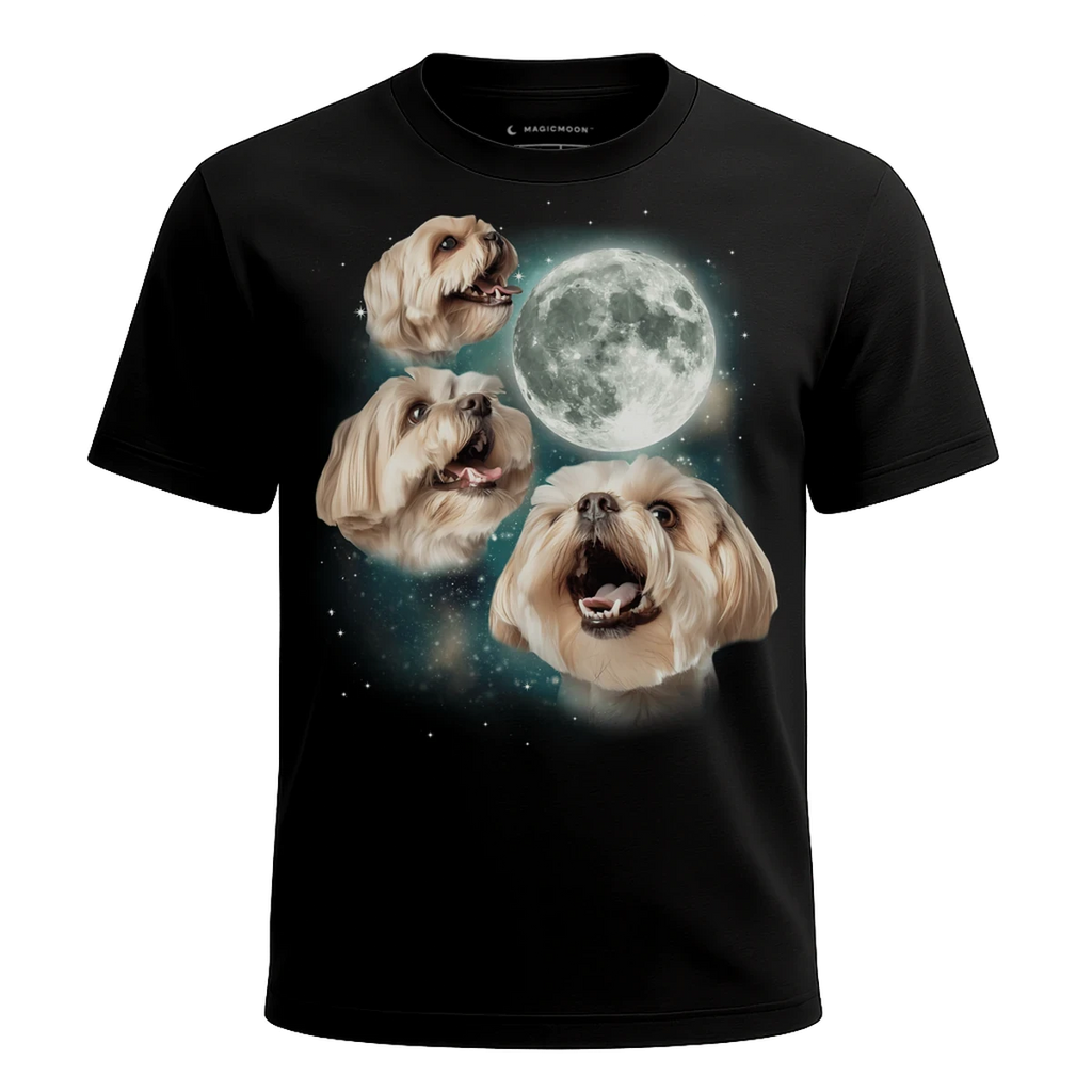 MagicMoon Three Havanese Moon - Funny Animal Shirt, White Elephant Gift, Novelty T-Shirt