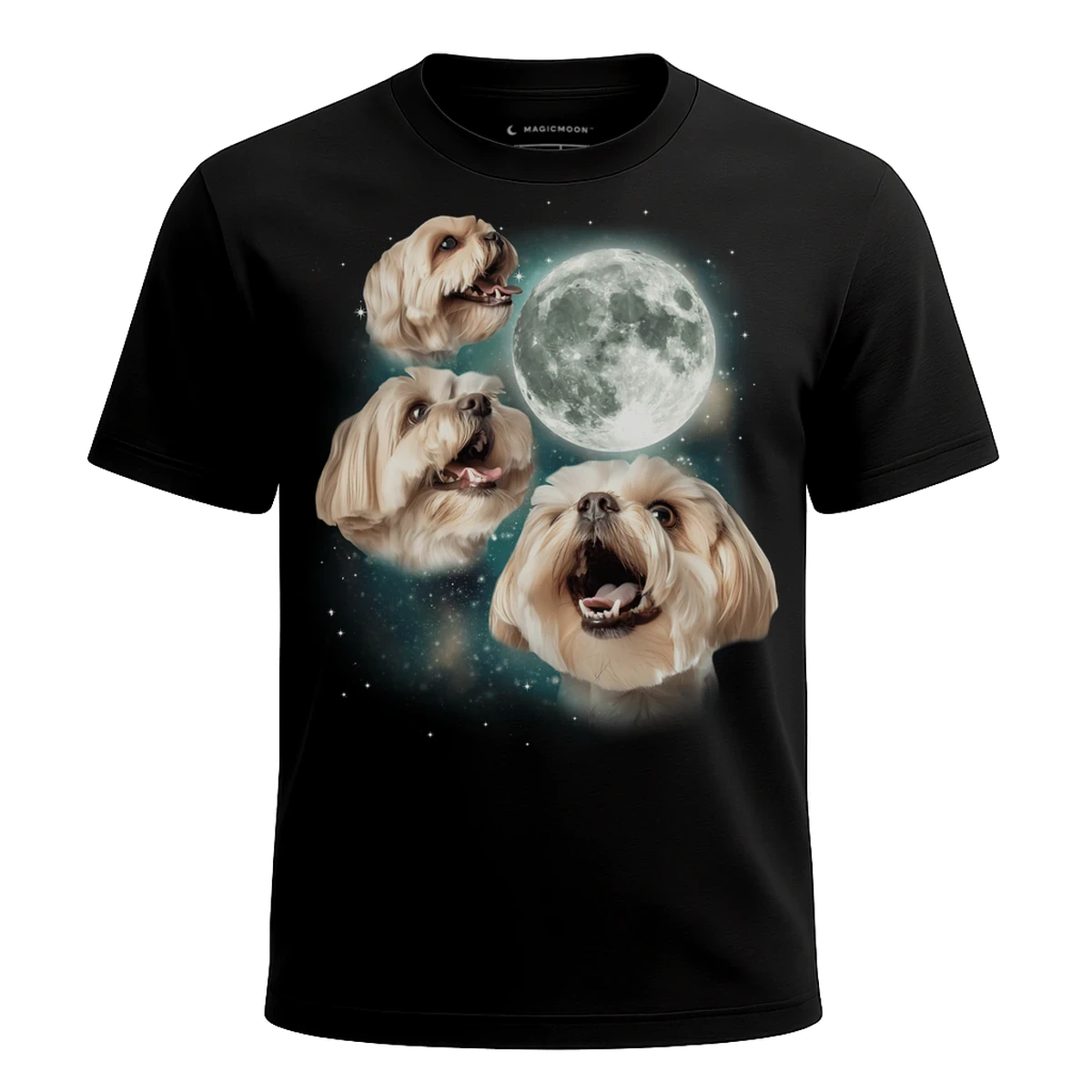 MagicMoon Three Havanese Moon - Funny Animal Shirt, White Elephant Gift, Novelty T-Shirt