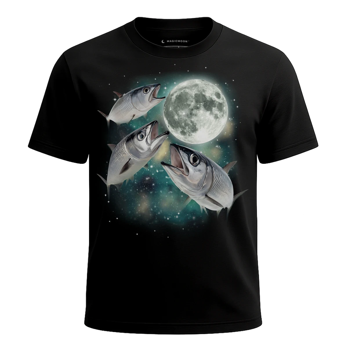 MagicMoon Three Herring Moon - Funny Animal Shirt, White Elephant Gift, Novelty T-Shirt