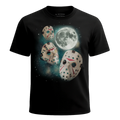 MagicMoon Three Hockey Mask Moon - Halloween Costume Shirt, White Elephant Gift, Novelty T-Shirt