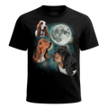 MagicMoon Three Hound Moon - Funny Animal Shirt, White Elephant Gift, Novelty T-Shirt