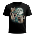 MagicMoon Three Hyena Moon - Funny Animal Shirt, White Elephant Gift, Novelty T-Shirt