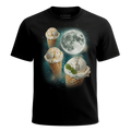 MagicMoon Three Ice Cream Cones Moon - Funny Food Shirt, White Elephant Gift, Novelty T-Shirt