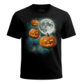 MagicMoon Three Jack-o-Lantern Moon - Halloween Costume Shirt, White Elephant Gift, Novelty T-Shirt