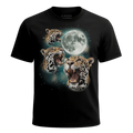 MagicMoon Three Jaguar Moon - Funny Animal Shirt, White Elephant Gift, Novelty T-Shirt
