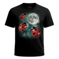 MagicMoon Three Ladybug Moon - Funny Animal Shirt, White Elephant Gift, Novelty T-Shirt