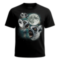 MagicMoon Three Lemur Moon - Funny Animal Shirt, White Elephant Gift, Novelty T-Shirt
