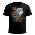 MagicMoon Three Leopard Moon - Funny Animal Shirt, White Elephant Gift, Novelty T-Shirt
