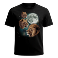 MagicMoon Three Lion Moon - Funny Animal Shirt, White Elephant Gift, Novelty T-Shirt