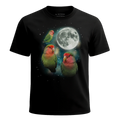 MagicMoon Three Lovebird Moon - Funny Animal Shirt, White Elephant Gift, Novelty T-Shirt