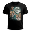 MagicMoon Three Lynx Moon - Funny Animal Shirt, White Elephant Gift, Novelty T-Shirt