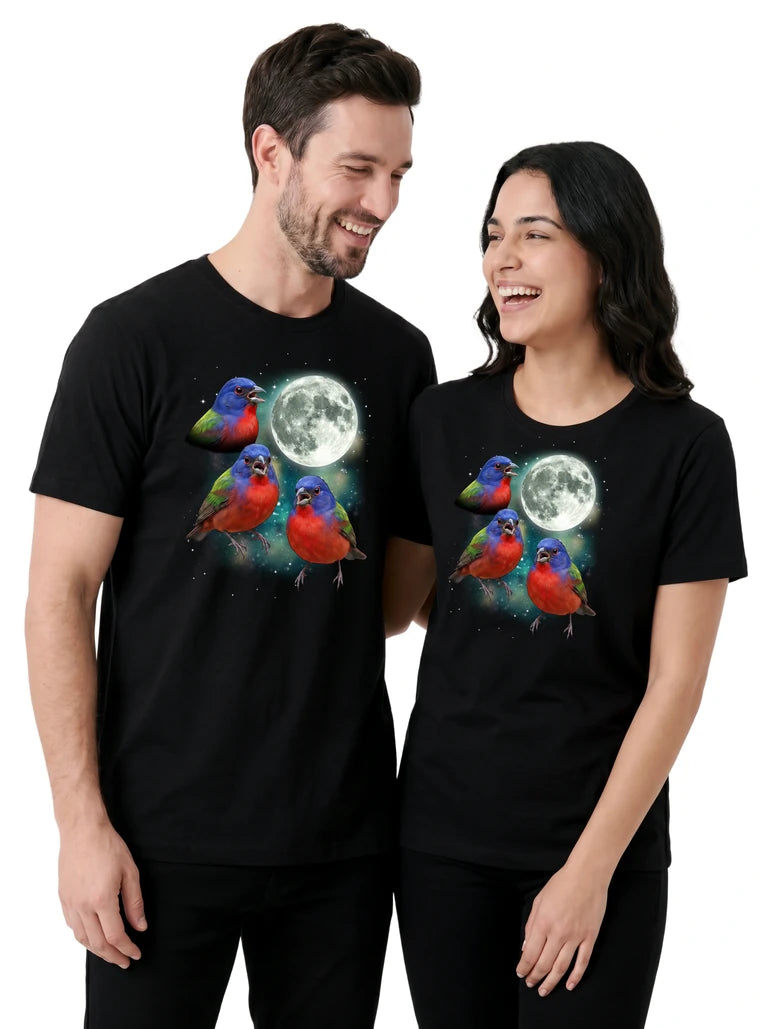 MagicMoon Three Bunting Moon on couple wearing matching Funny Animal Shirt