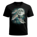 MagicMoon Three Mackerel Moon - Funny Animal Shirt, White Elephant Gift, Novelty T-Shirt