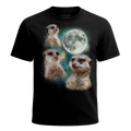 MagicMoon Three Meerkat Moon - Funny Animal Shirt, White Elephant Gift, Novelty T-Shirt