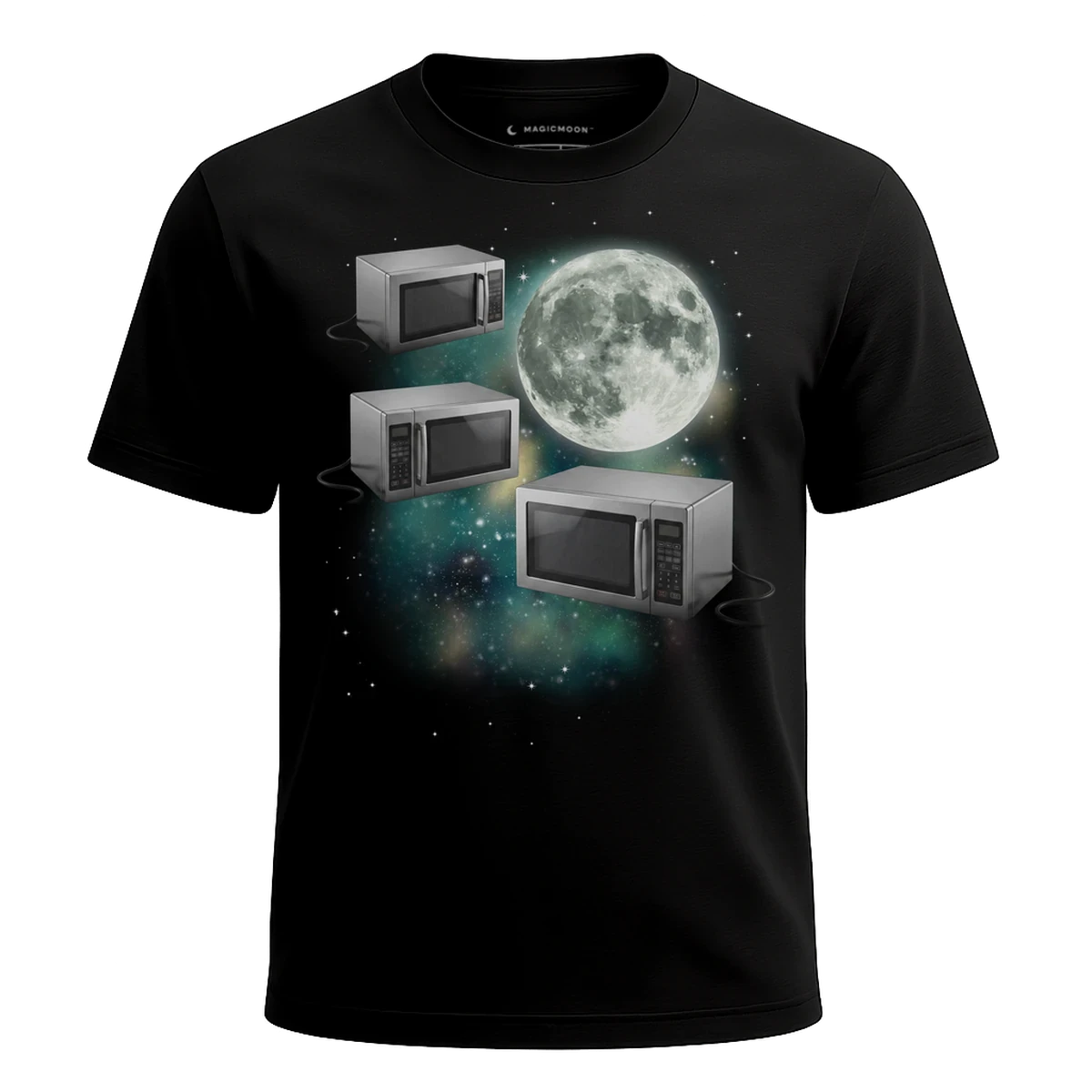 MagicMoon Three Microwave Moon - Funny Novelty Shirt, White Elephant Gift, Novelty T-Shirt