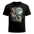 MagicMoon Three Miniature Schnauzer Moon - Funny Animal Shirt, White Elephant Gift, Novelty T-Shirt